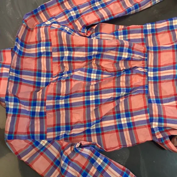 Sézane Multicolor Plaid Long Sleeve Dress w/ Tie Size 38 Small/Medium - Picture 3 of 4